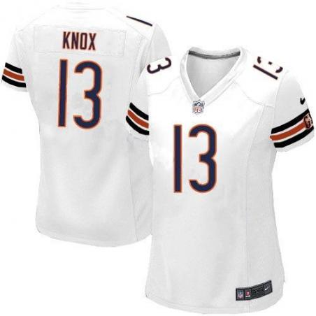 KNOX Chicago #13 Womens Football Jersey - Johnny Knox Womens Football Jersey (White)_Free Shipping