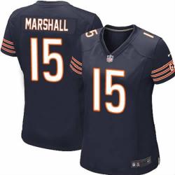 MARSHALL Chicago #15 Womens Football Jersey - Brandon Marshall Womens Football Jersey (Blue)_Free Shipping