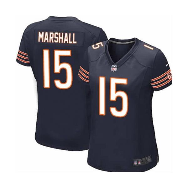 MARSHALL Chicago #15 Womens Football Jersey - Brandon Marshall Womens Football Jersey (Blue)_Free Shipping