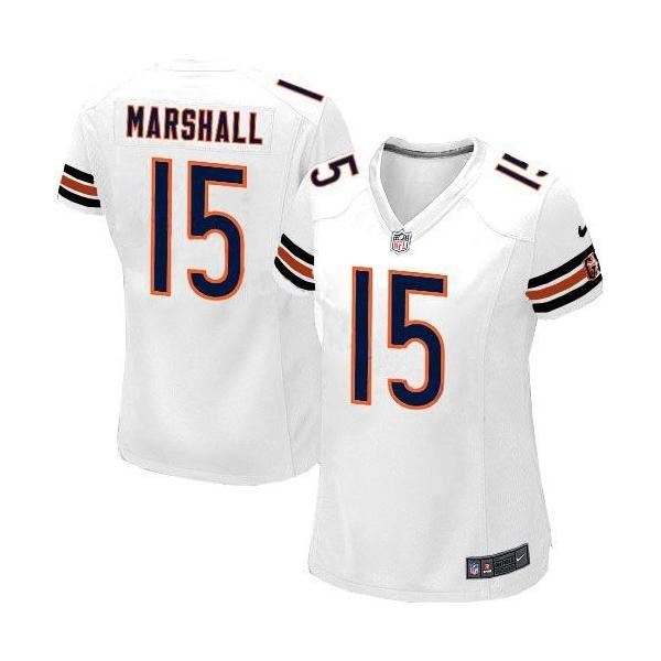 MARSHALL Chicago #15 Womens Football Jersey - Brandon Marshall Womens Football Jersey (White)_Free Shipping