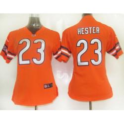 HESTER Chicago #23 Womens Football Jersey - Devin Hester Womens Football Jersey (Orange)_Free Shipping