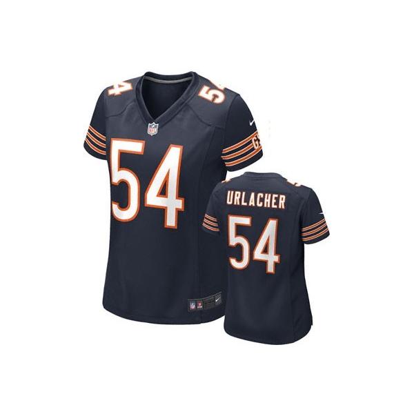 URLACHER Chicago #54 Womens Football Jersey - Brian Urlacher Womens Football Jersey (Blue)_Free Shipping