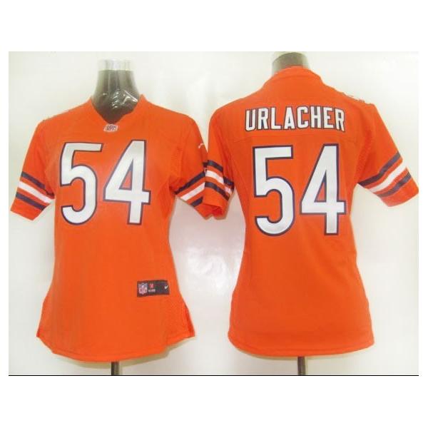 URLACHER Chicago #54 Womens Football Jersey - Brian Urlacher Womens Football Jersey (Orange)_Free Shipping