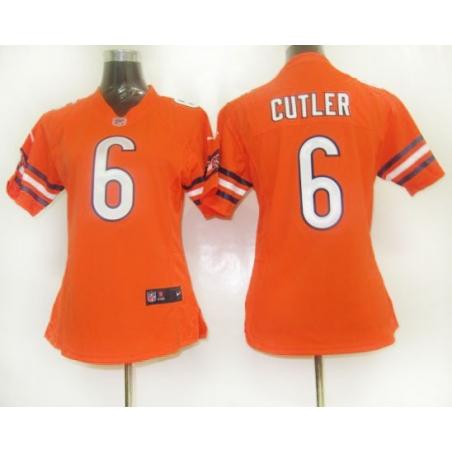 CUTLER Chicago #6 Womens Football Jersey - Jay Cutler Womens Football Jersey (Orange)_Free Shipping