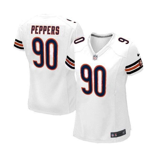 PEPPERS Chicago #90 Womens Football Jersey - Julius Peppers Womens Football Jersey (White)_Free Shipping