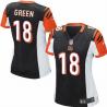 GREEN Cincinnati #18 Womens Football Jersey - A.J. Green Womens Football Jersey (Black)_Free Shipping