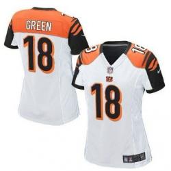 GREEN Cincinnati #18 Womens Football Jersey - A.J. Green Womens Football Jersey (White)_Free Shipping