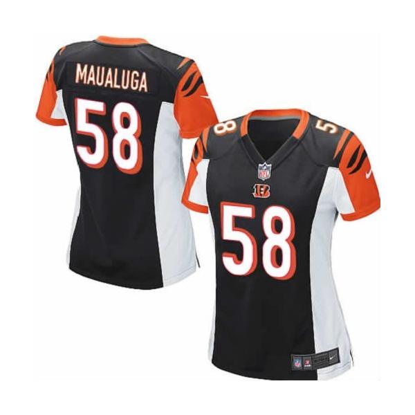 MAUALUGA Cincinnati #58 Womens Football Jersey - Rey Maualuga Womens Football Jersey (Black)_Free Shipping