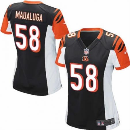 MAUALUGA Cincinnati #58 Womens Football Jersey - Rey Maualuga Womens Football Jersey (Black)_Free Shipping