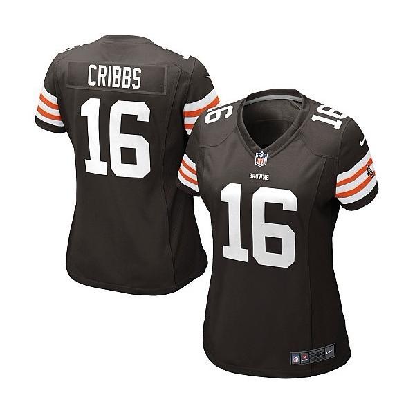 CRIBBS Cleveland #16 Womens Football Jersey - Joshua Cribbs Womens Football Jersey (Brown)_Free Shipping