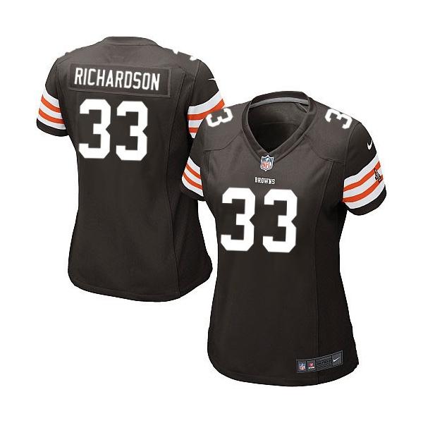 RICHARDSON Cleveland #33 Womens Football Jersey - Trent Richardson Womens Football Jersey (Brown)_Free Shipping