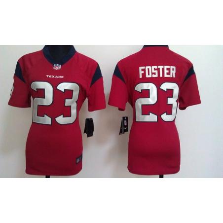 FOSTER Houston #23 Womens Football Jersey - Arian Foster Womens Football Jersey (Red)_Free Shipping