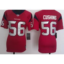 CUSHING Houston #56 Womens Football Jersey - Brian Cushing Womens Football Jersey (Red)_Free Shipping