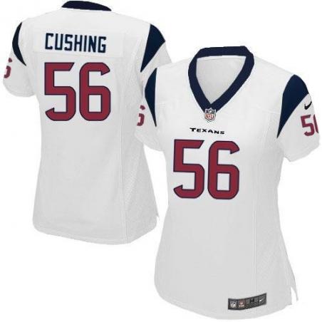 CUSHING Houston #56 Womens Football Jersey - Brian Cushing Womens Football Jersey (White)_Free Shipping