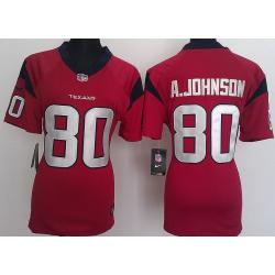 JOHNSON Houston #80 Womens Football Jersey - Andre Johnson Womens Football Jersey (Red)_Free Shipping