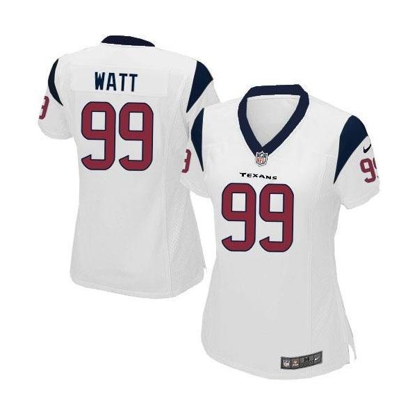 WATT Houston #99 Womens Football Jersey - J.J. Watt Womens Football Jersey (White)_Free Shipping