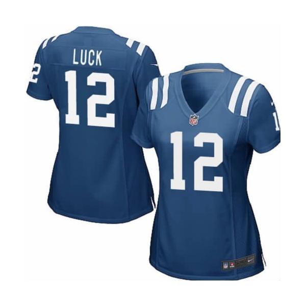 LUCK Indianapolis #12 Womens Football Jersey - Andrew Luck Womens Football Jersey (Blue)_Free Shipping