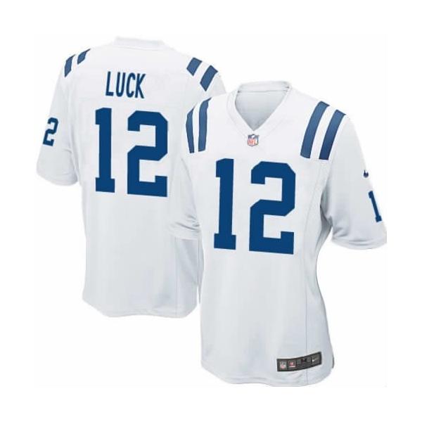 LUCK Indianapolis #12 Womens Football Jersey - Andrew Luck Womens Football Jersey (White)_Free Shipping