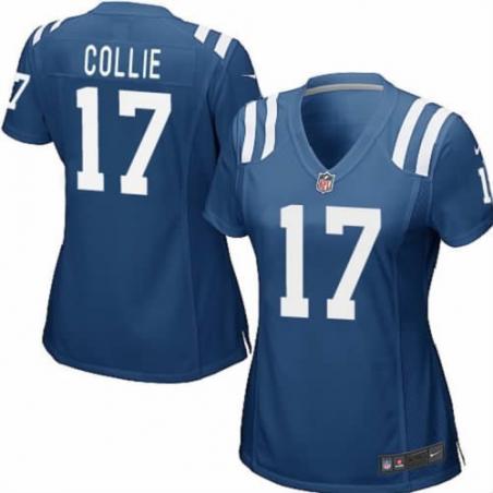 COLLIE Indianapolis #17 Womens Football Jersey - Austin Collie Womens Football Jersey (Blue)_Free Shipping