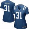 BROWN Indianapolis #31 Womens Football Jersey - Donald Brown Womens Football Jersey (Blue)_Free Shipping