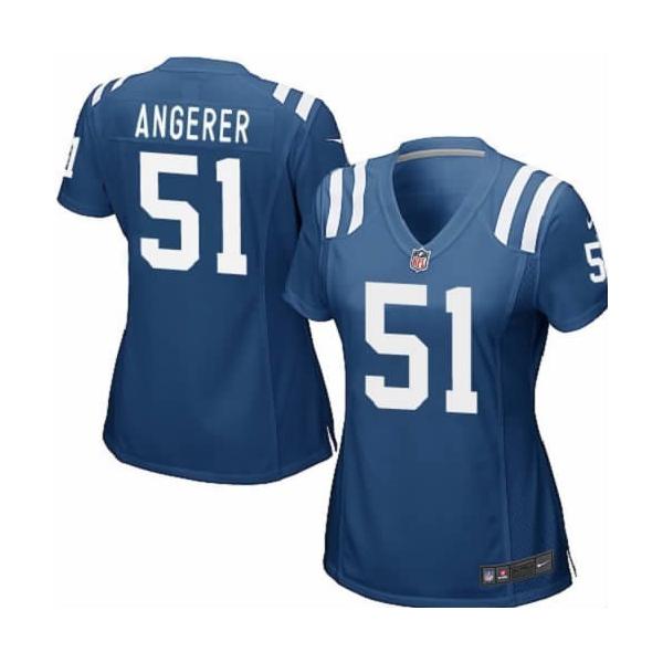 ANGERER Indianapolis #51 Womens Football Jersey - Pat Angerer Womens Football Jersey (Blue)_Free Shipping