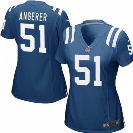 ANGERER Indianapolis #51 Womens Football Jersey - Pat Angerer Womens Football Jersey (Blue)_Free Shipping