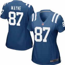 WAYNE Indianapolis #87 Womens Football Jersey - Reggie Wayne Womens Football Jersey (Blue)_Free Shipping