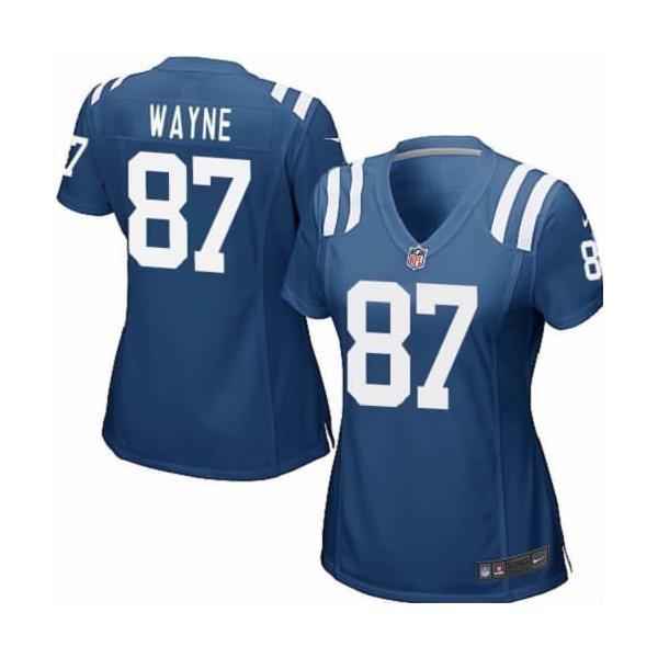 WAYNE Indianapolis #87 Womens Football Jersey - Reggie Wayne Womens Football Jersey (Blue)_Free Shipping