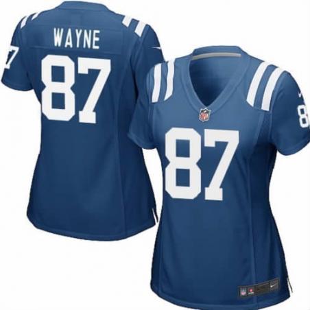 WAYNE Indianapolis #87 Womens Football Jersey - Reggie Wayne Womens Football Jersey (Blue)_Free Shipping