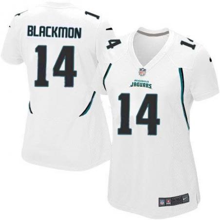 BLACKMON Jacksonville #14 Womens Football Jersey - Justin Blackmon Womens Football Jersey (White)_Free Shipping