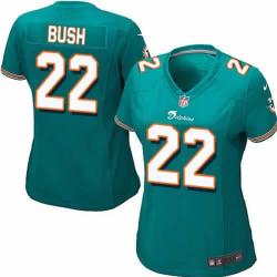 BUSH Miami #22 Womens Football Jersey - Reggie Bush Womens Football Jersey (Green)_Free Shipping