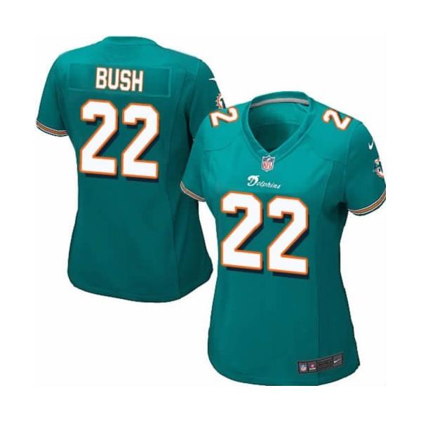 BUSH Miami #22 Womens Football Jersey - Reggie Bush Womens Football Jersey (Green)_Free Shipping