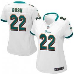 BUSH Miami #22 Womens Football Jersey - Reggie Bush Womens Football Jersey (White)_Free Shipping