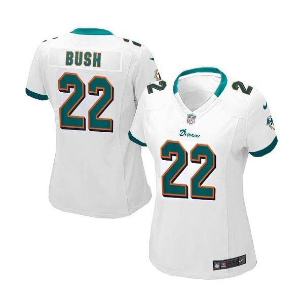 BUSH Miami #22 Womens Football Jersey - Reggie Bush Womens Football Jersey (White)_Free Shipping