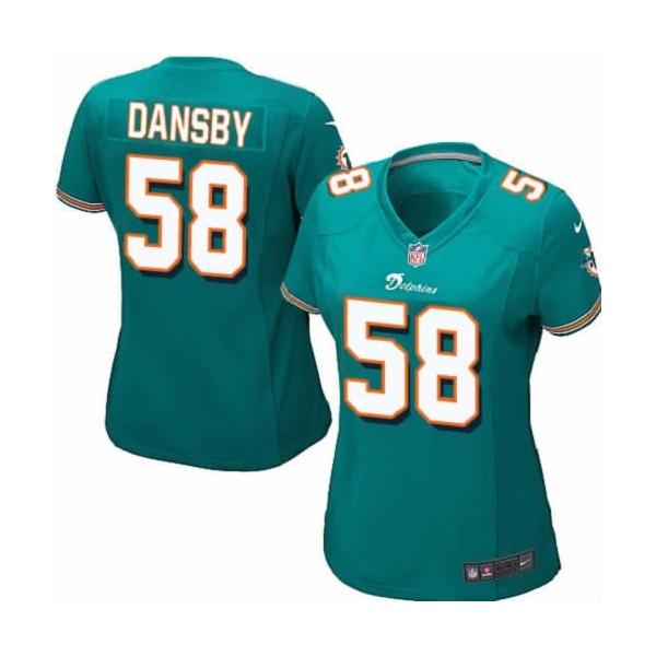 DANSBY Miami #58 Womens Football Jersey - Karlos Dansby Womens Football Jersey (Green)_Free Shipping