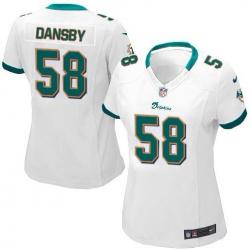 DANSBY Miami #58 Womens Football Jersey - Karlos Dansby Womens Football Jersey (White)_Free Shipping