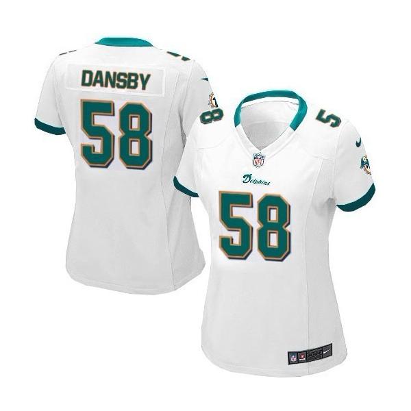 DANSBY Miami #58 Womens Football Jersey - Karlos Dansby Womens Football Jersey (White)_Free Shipping