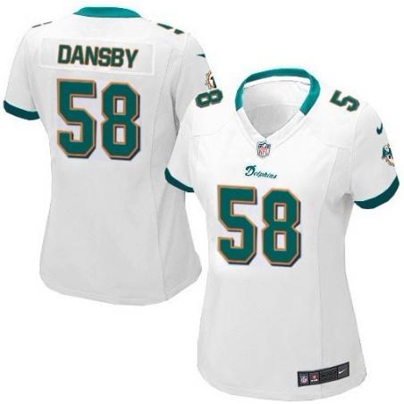 DANSBY Miami #58 Womens Football Jersey - Karlos Dansby Womens Football Jersey (White)_Free Shipping