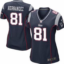 HERNANDEZ New England #81 Womens Football Jersey - Aaron Hernandez Womens Football Jersey (Blue)_Free Shipping