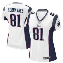 HERNANDEZ New England #81 Womens Football Jersey - Aaron Hernandez Womens Football Jersey (White)_Free Shipping