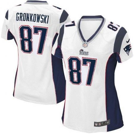 GRONKOWSKI New England #87 Womens Football Jersey - Rob Gronkowski Womens Football Jersey (White)_Free Shipping