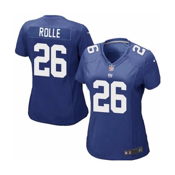 ROLLE NY-Giant #26 Womens Football Jersey - Antrel Rolle Womens Football Jersey (Blue)_Free Shipping