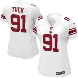 TUCK NY-Giant #91 Womens Football Jersey - Justin Tuck Womens Football Jersey (White)_Free Shipping