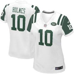 HOLMES NY-Jet #10 Womens Football Jersey - Santonio Holmes Womens Football Jersey (White)_Free Shipping