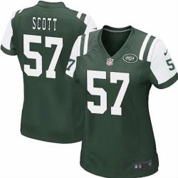 SCOTT NY-Jet #57 Womens Football Jersey - Bart Scott Womens Football Jersey (Green)_Free Shipping