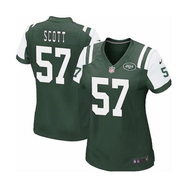 SCOTT NY-Jet #57 Womens Football Jersey - Bart Scott Womens Football Jersey (Green)_Free Shipping