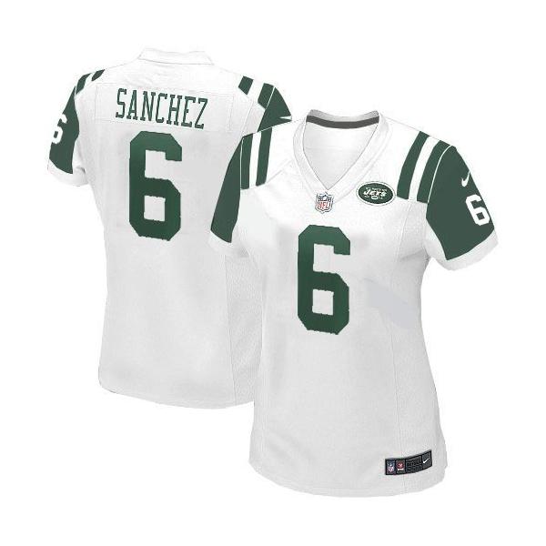 SANCHEZ NY-Jet #6 Womens Football Jersey - Mark Sanchez Womens Football Jersey (White)_Free Shipping