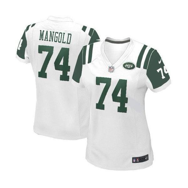 MANGOLD NY-Jet #74 Womens Football Jersey - Nick Mangold Womens Football Jersey (White)_Free Shipping