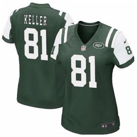 KELLER NY-Jet #81 Womens Football Jersey - Dustin Keller Womens Football Jersey (Green)_Free Shipping