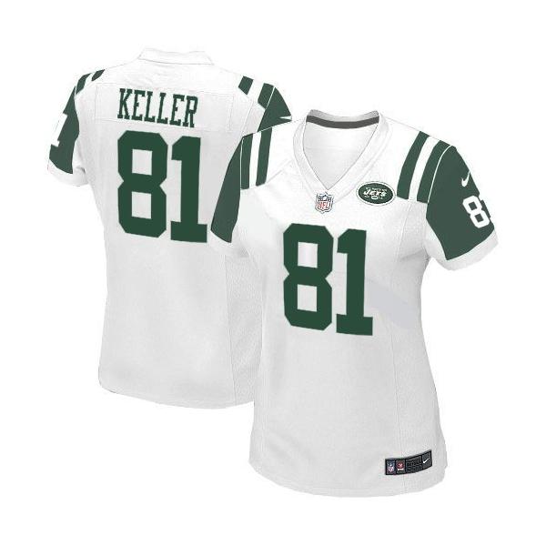 KELLER NY-Jet #81 Womens Football Jersey - Dustin Keller Womens Football Jersey (White)_Free Shipping